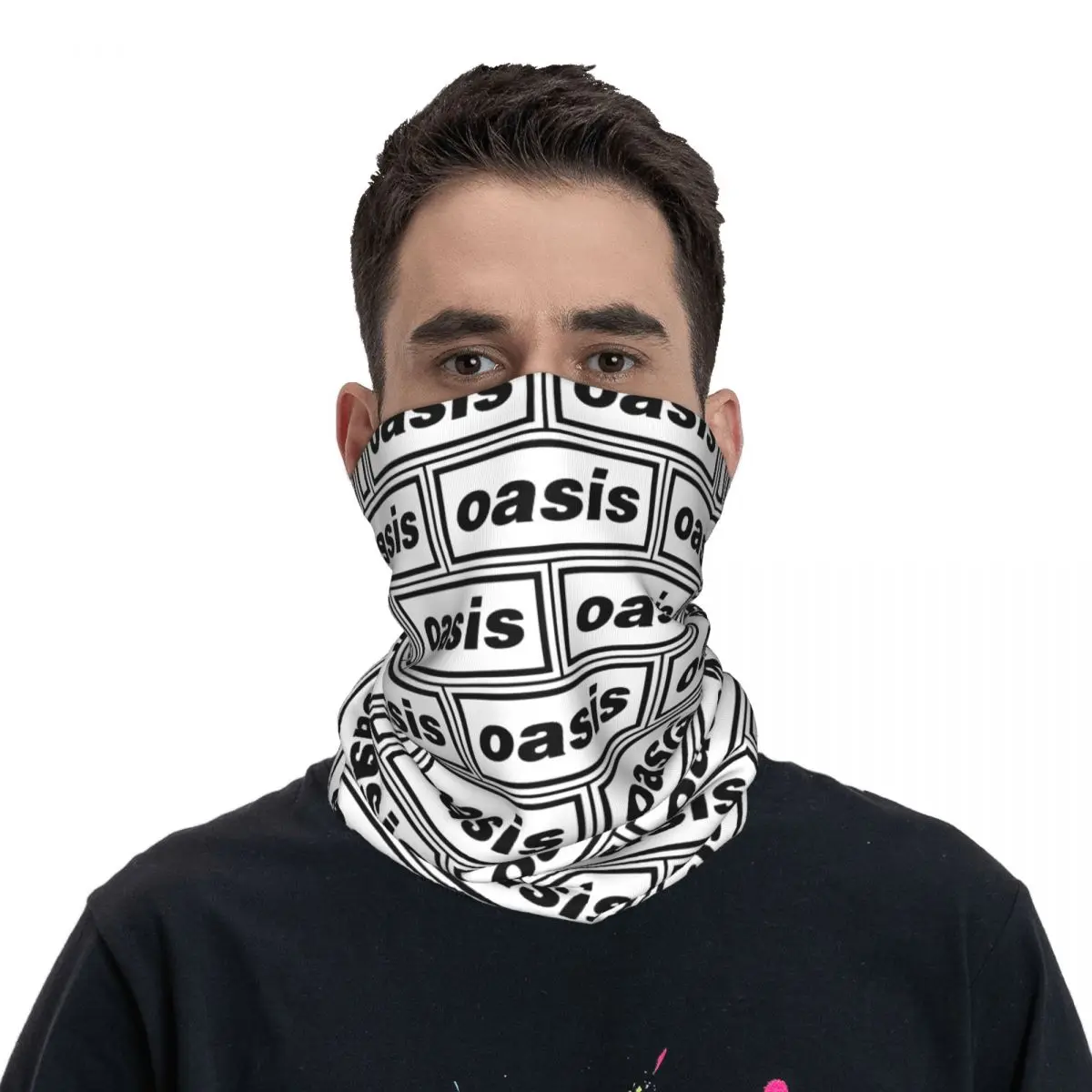 Oasis Logo Neck ghetta stampata Unisex Face Mask sciarpa Warm Headband escursionismo antivento