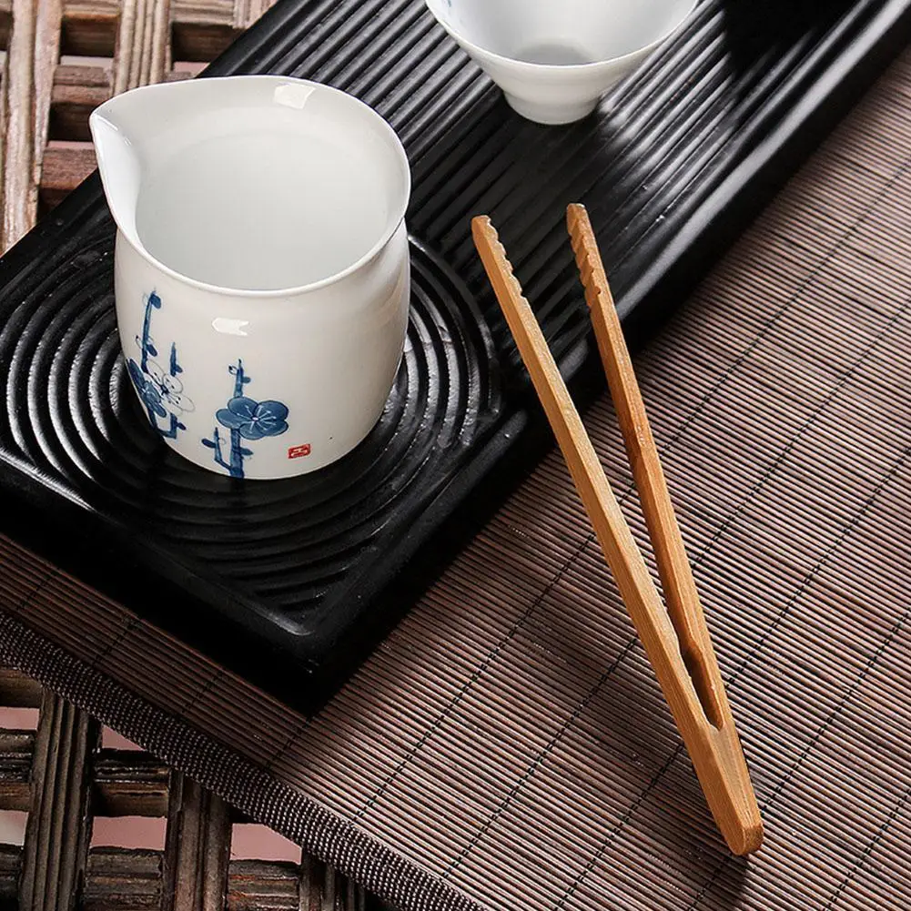 Bamboo Wood Wooden Food Toast Salad Tongs Toaster Bacon Sugar Ice Tea Tong Tea Clips Teaware For Kitchen