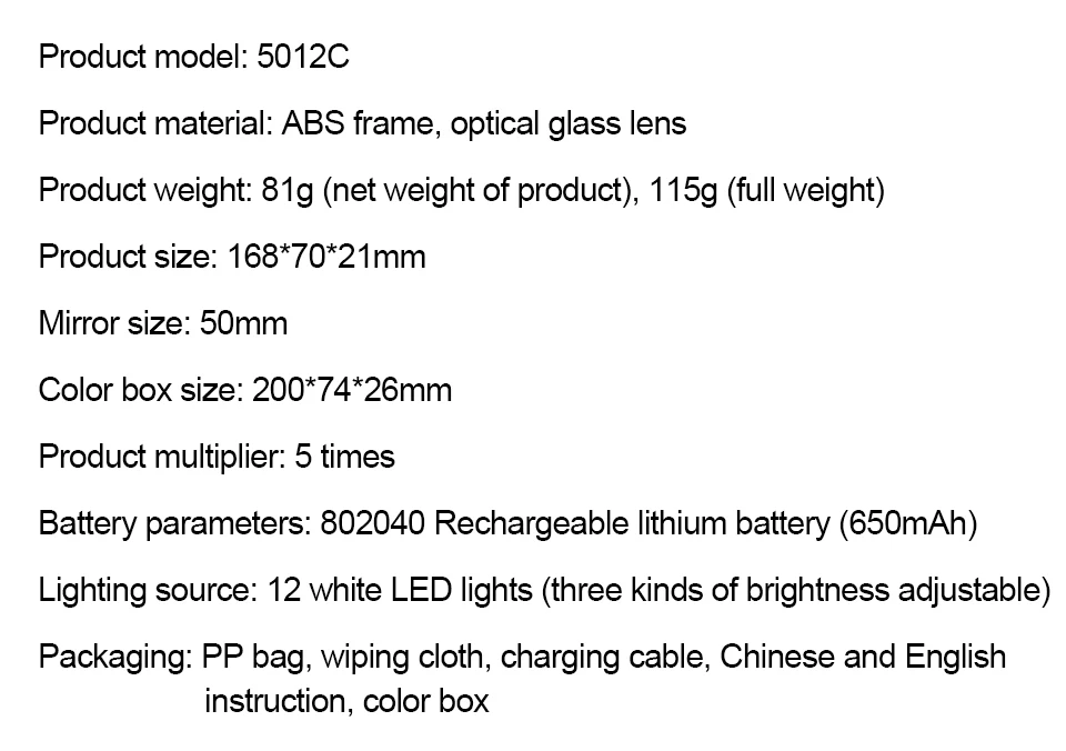 Handliche, wiederaufladbare Lupe mit LED-Licht, 3 Modi, beleuchtete Lupe für Senioren, zum Lesen, für Reparaturen, zum Basteln und zur Inspektion. – Detail 10