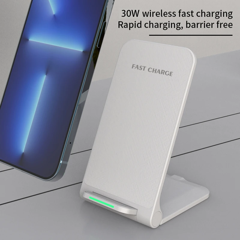 30W Fast Wireless Charger Stand Pad for iPhone 13 12 11 X Pro for Samsung Galaxy S21 S20 S10 S9 S8 for Xiaomi Wireless Charging