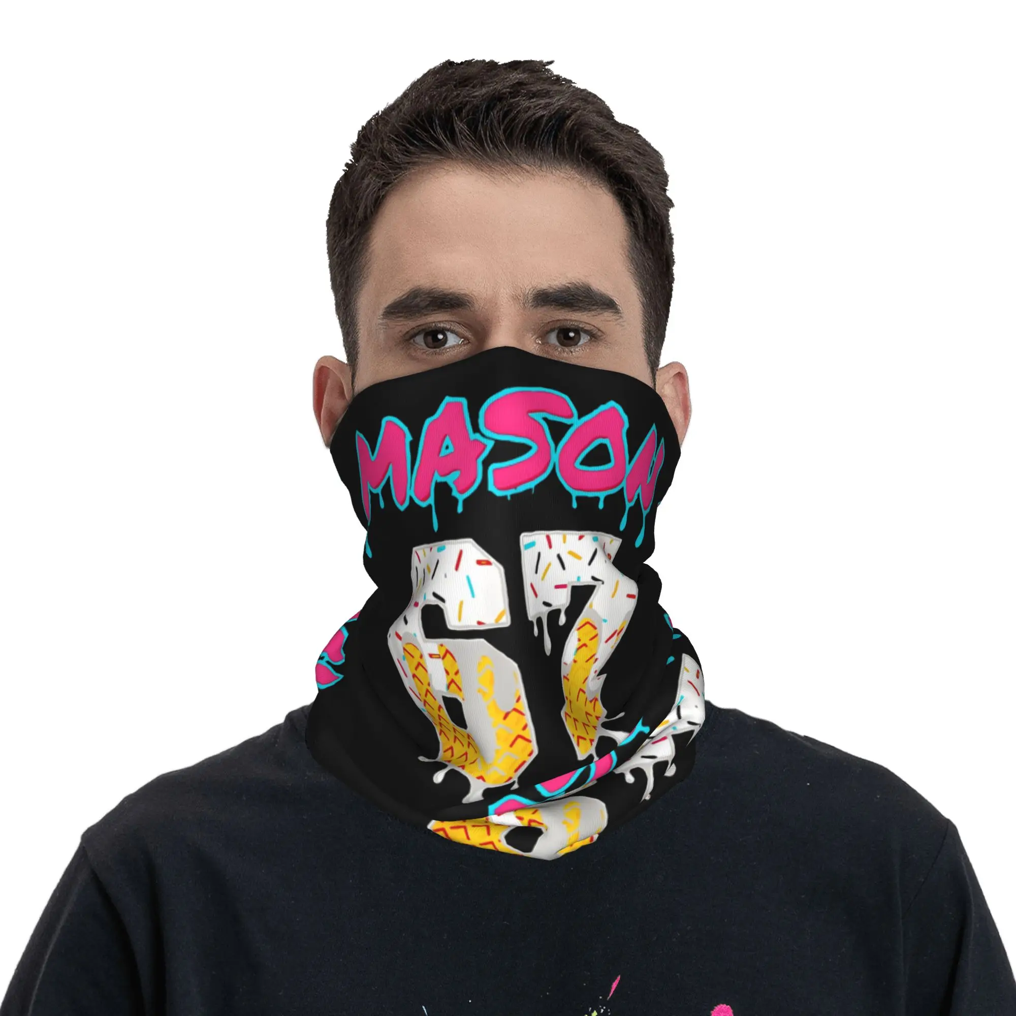 Six Seven Ice Cream Drip Sport 67 Fun Mason Meme Bandana cou couverture imprimé écharpe multi-usage masque facial pêche coupe-vent