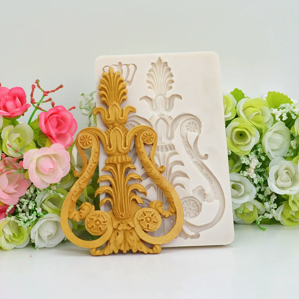 Silicone Resin Mold Baroque Crown Glyph Kitchen Baking Tool For DIY Cake Chocolate Lace Decoration Dessert Pastry Fondant Moulds