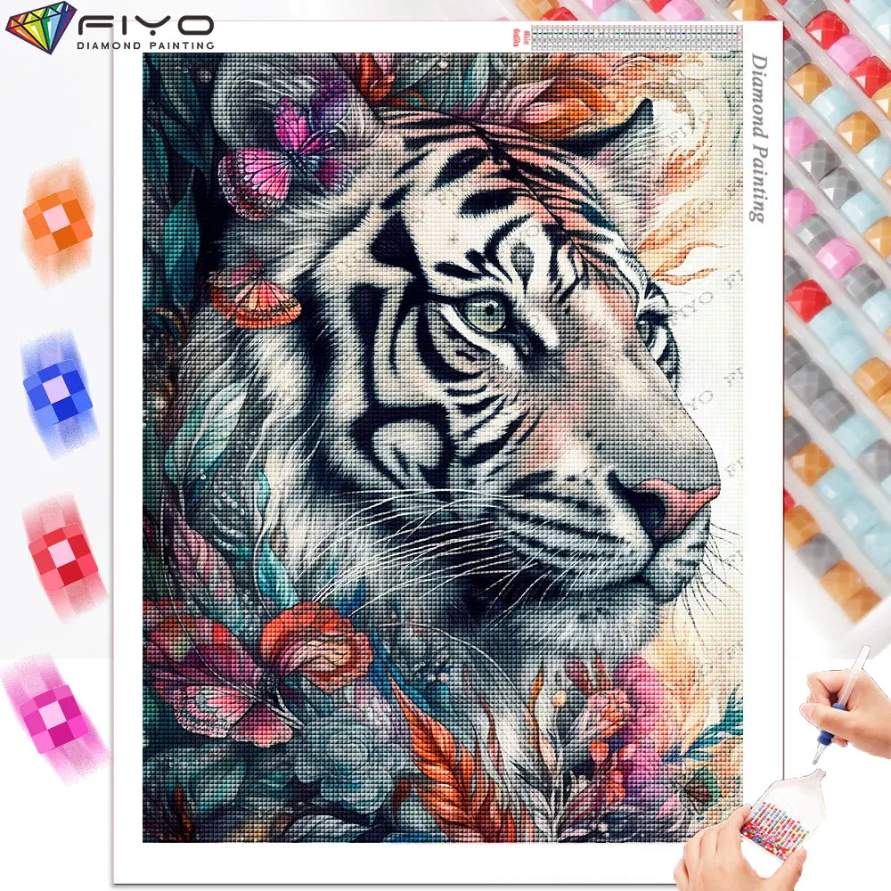 The 12 Chinese Zodiacs Diamond Painting Kit 5D DIY Full Drill Fantasy Colorful Flowers Animal Puzzle Embroidery Art Home Decor