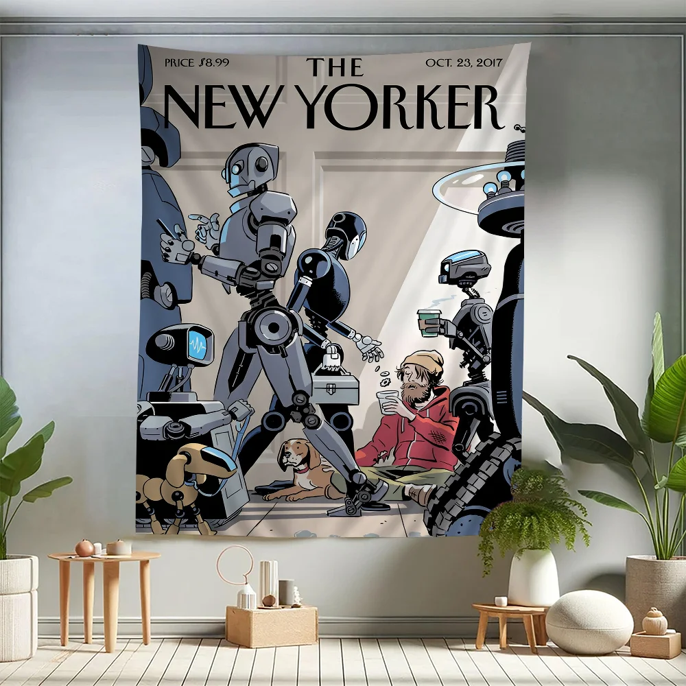 

The-New-Yorker Magazine Anime Tapestry Hanging Tarot Hippie Wall Rugs Dorm Wall Hanging Sheets