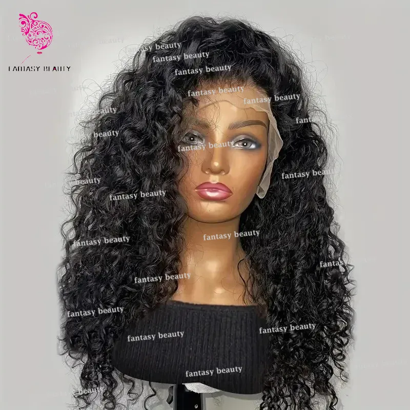 

High Density Lace wig Jerry Curl Black Women Hair Extension 100% Human Hair Brazilian Hair 250% density 13 x 6 HD front lace wig