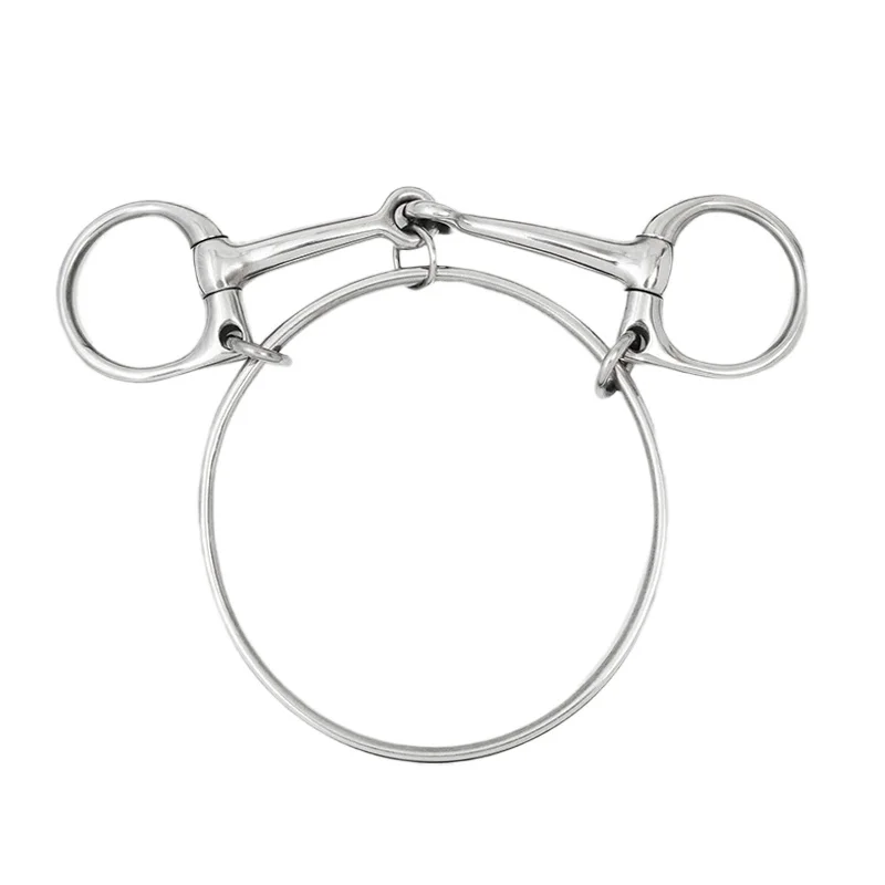 Stainless steel racehorse bit three sections horse bit iron, white steel