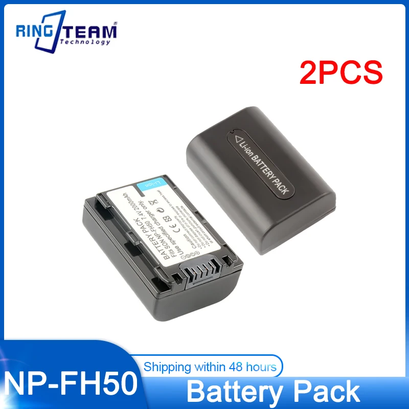 2PCS NP-FH50 NP FH50  Battery for SONY DSLR-A230 DSLR-A230L DSLR-A290 A330 A380 A390 HDR-TG1E DSC-HX1 DSC-HX100V DSC-HX200V