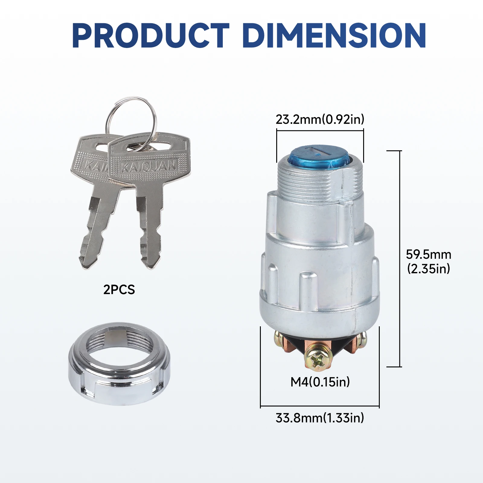 

New 12V Universal 3 Position Off-Run-Start 3 Terminal Engine Ignition Switch With 2 Keys For Car Motorcycle Truck Trailer Yacht