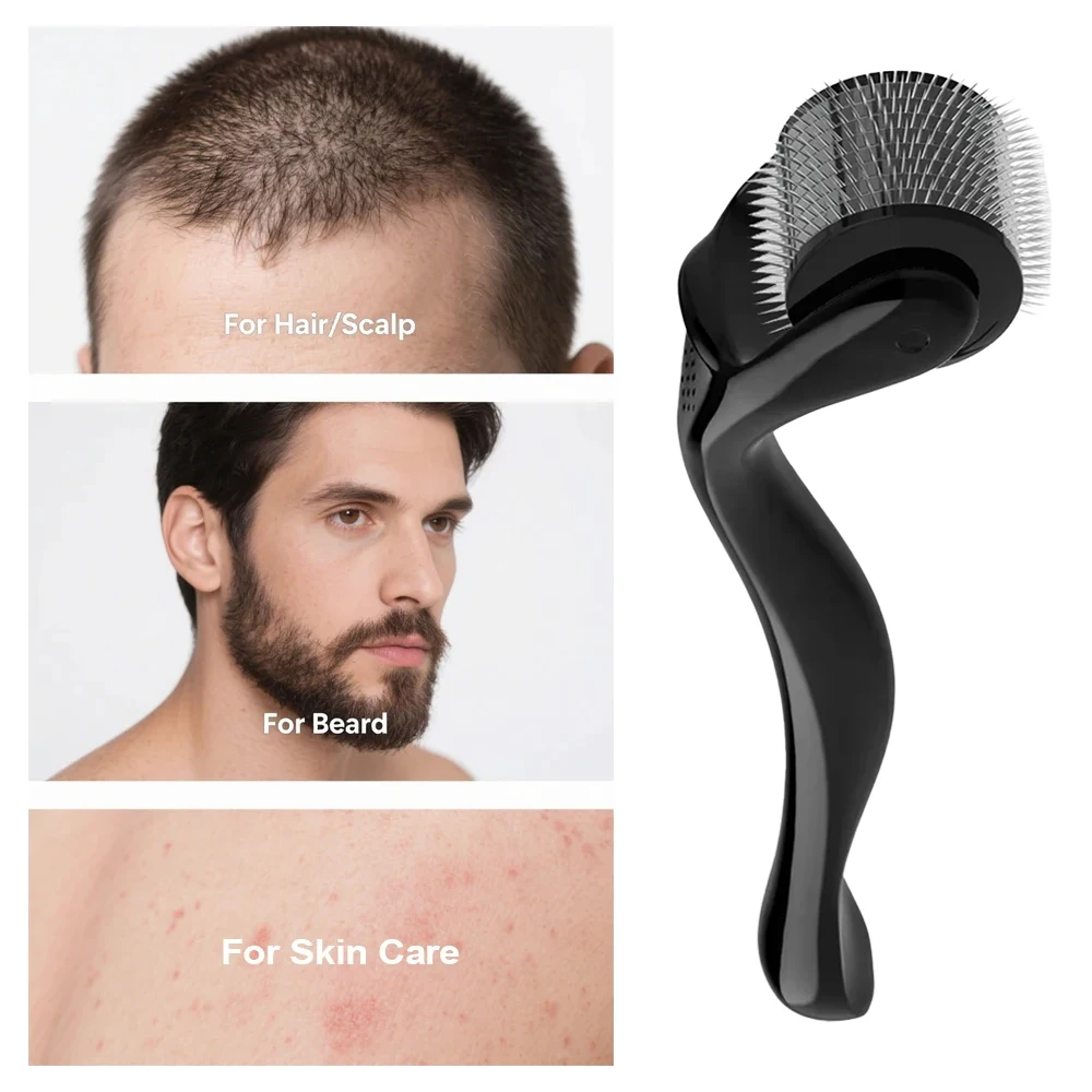 540 Titanium Microneedles Derma Roller 0.2/0.25/0.3mm Hair & Beard Growth Facial Beauty Skin Care Portable Device for Men Women