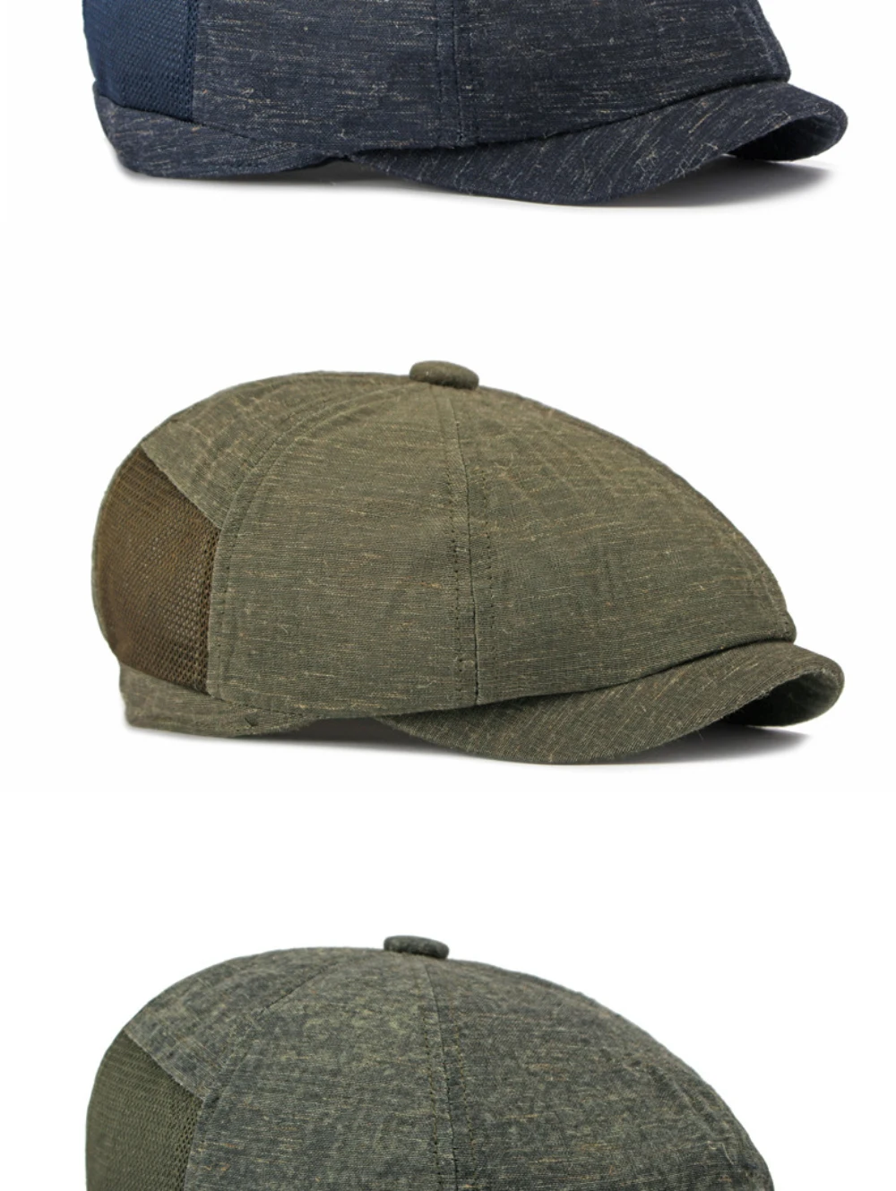 HT5110 Baskenmützen Neue Frühjahr-Sommer-Kappe für Herren und Damen Künstler-Achteck-Baskenmütze Verstellbare Mesh-Ivy-Flatcap Atmungsaktive Leinen-Baskenmütze – Detail 9