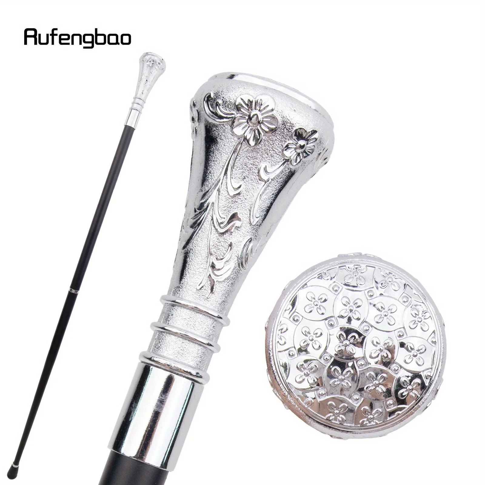 White Luxury Flower Fashion Cosplay Stick for Party Decorative Cane Elegant Knob Crosier Knob  Performance Stage Cane 93cm