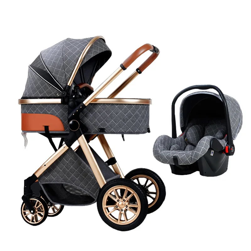 Multi-functional stroller baby 4 in 1  High landscape Can Sit Reclining Light Folding Two-way Eggshell design Baby Stroller