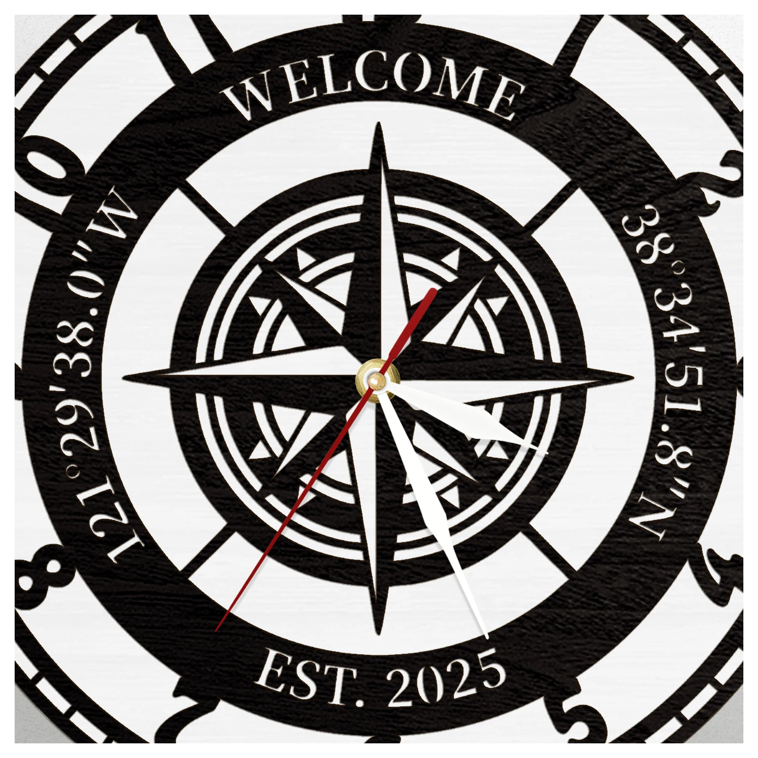 Custom Coordinates Compass LED - đánh giá và giá Lighting Home Decor Wall Clocks