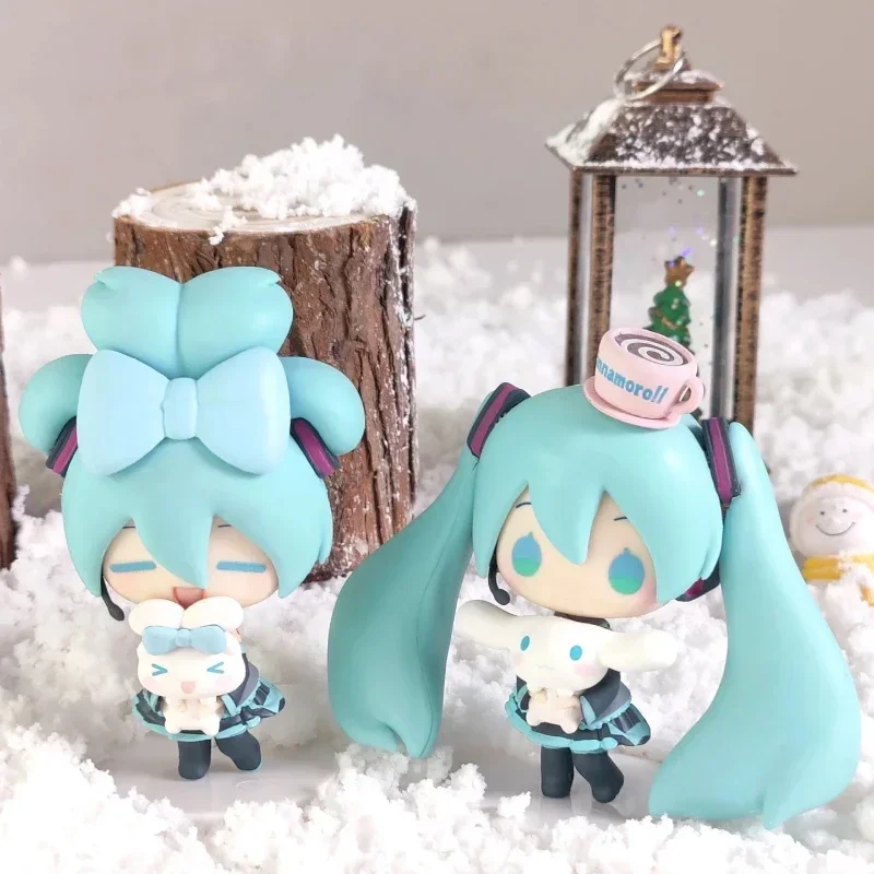 

Hot Hatsune Miku Figure Cinnamoroll Figures Miku Kawaii Action Figurine Q-version Doll Model Pvc Desktop Decoration Toys Gifts