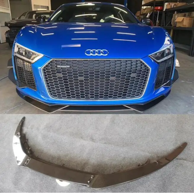 

Real Forged Carbon Fiber Car Bumper Front Splitters Lip Spoiler For Audi R8 2016 2017 2018 2019 2020 2021 2022