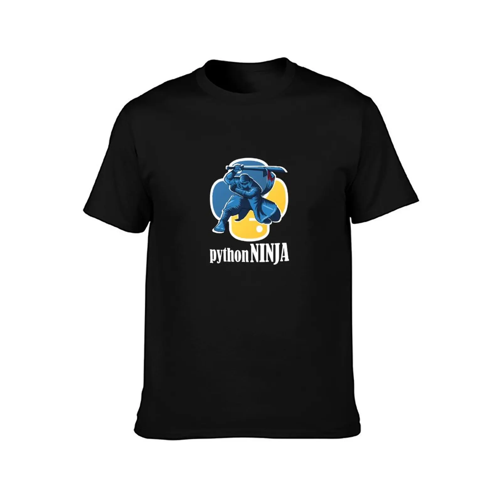 Yellow Blue Python Hacker Ninja for Programmers Hackers T-Shirt topping anime figures heavy weight t shirts for men