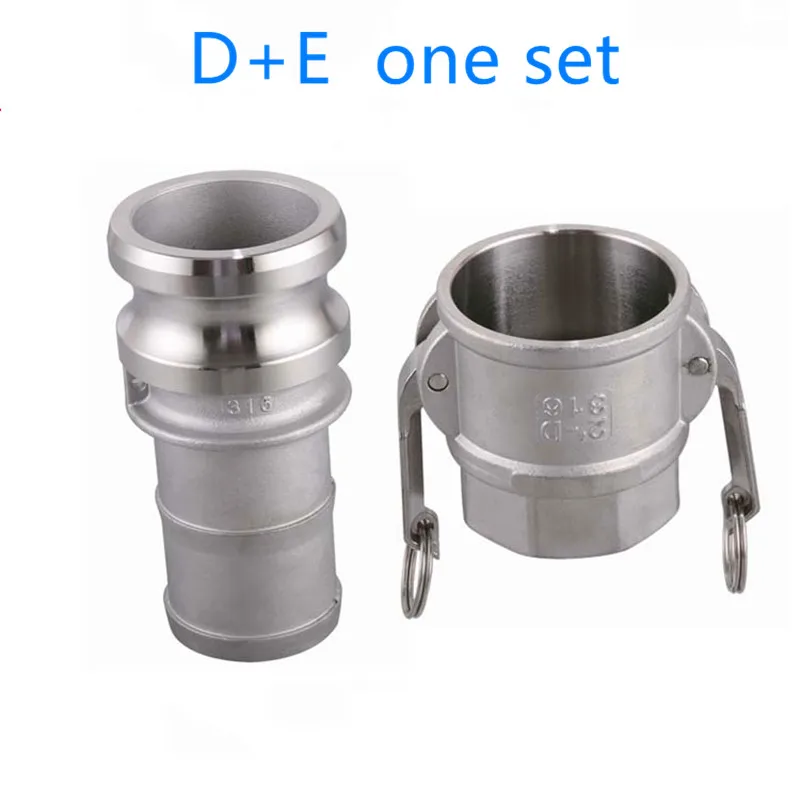 

D+E one set of Camlock Fitting Adapter Homebrew 304 Stainless Steel Connector Quick Release Coupler 1/2"3/4"1” 1-1/4"1-1/2"