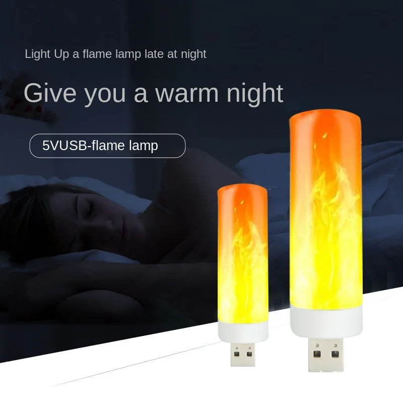 USB Atmosphere Light Flame Flashing Wind blows Candle Lights Book Lamp For Camping LED Lighting Lighter Effect Night Light