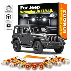 ZUORUI Canbus LED Interior Map Light Kit For Jeep Wrangler JK TJ YJ JL 1987-1998 2004 2005 2006 2007 2008 2013 2019 Car Led Bulb