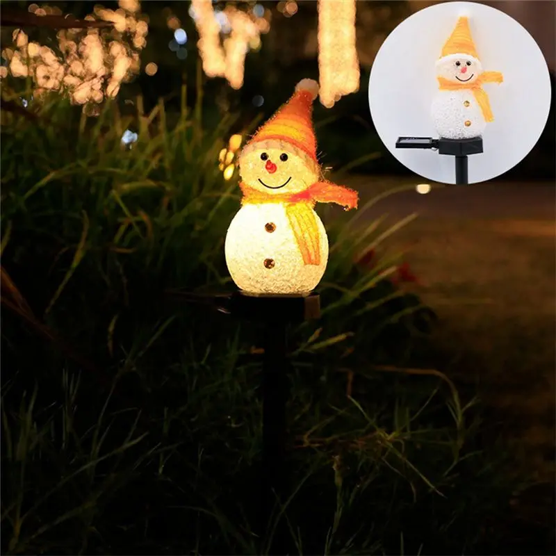 B69C Christmas Decorations Solar Lights Outdoor Garden Decor Snowman-Christmas Ornaments Solar Powered Garden Decor B Easy Insta