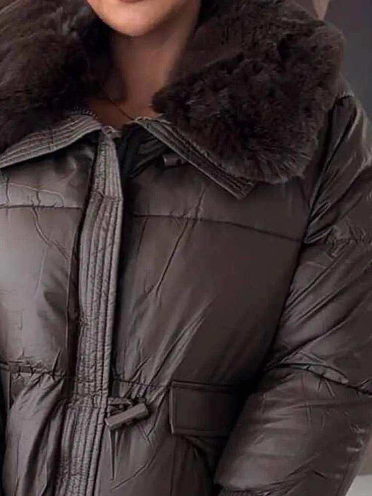 

Модные утепленные пальто с воротником с лацканами на молнии, женские повседневные однотонные свободные верхние одежды с длинными рукавами, элегантные теплые плюшевые куртки с карманами