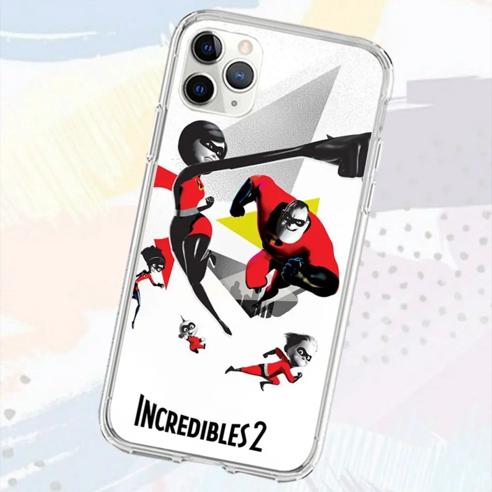 T-The I-Incredibles D-disney  Phone Case For Iphone 15 11 13 14 Pro Max 7 8 Plus X Xr Xs Max Se2020 12mini Transparent Cover