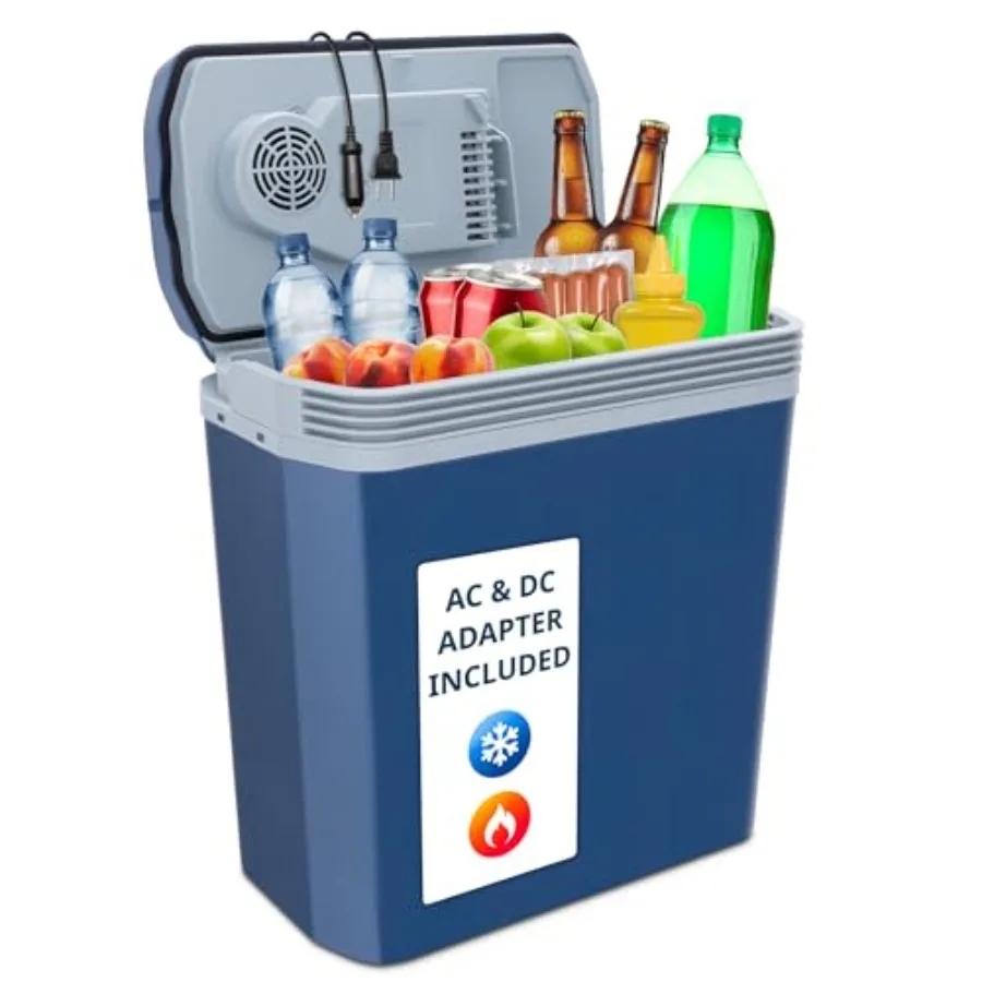 

Electric Cooler Warmer with Handle 24 L Portable Thermoelectric Fridge for Vehicles Trucks 110V AC Home Power Cord 12V Car Adap