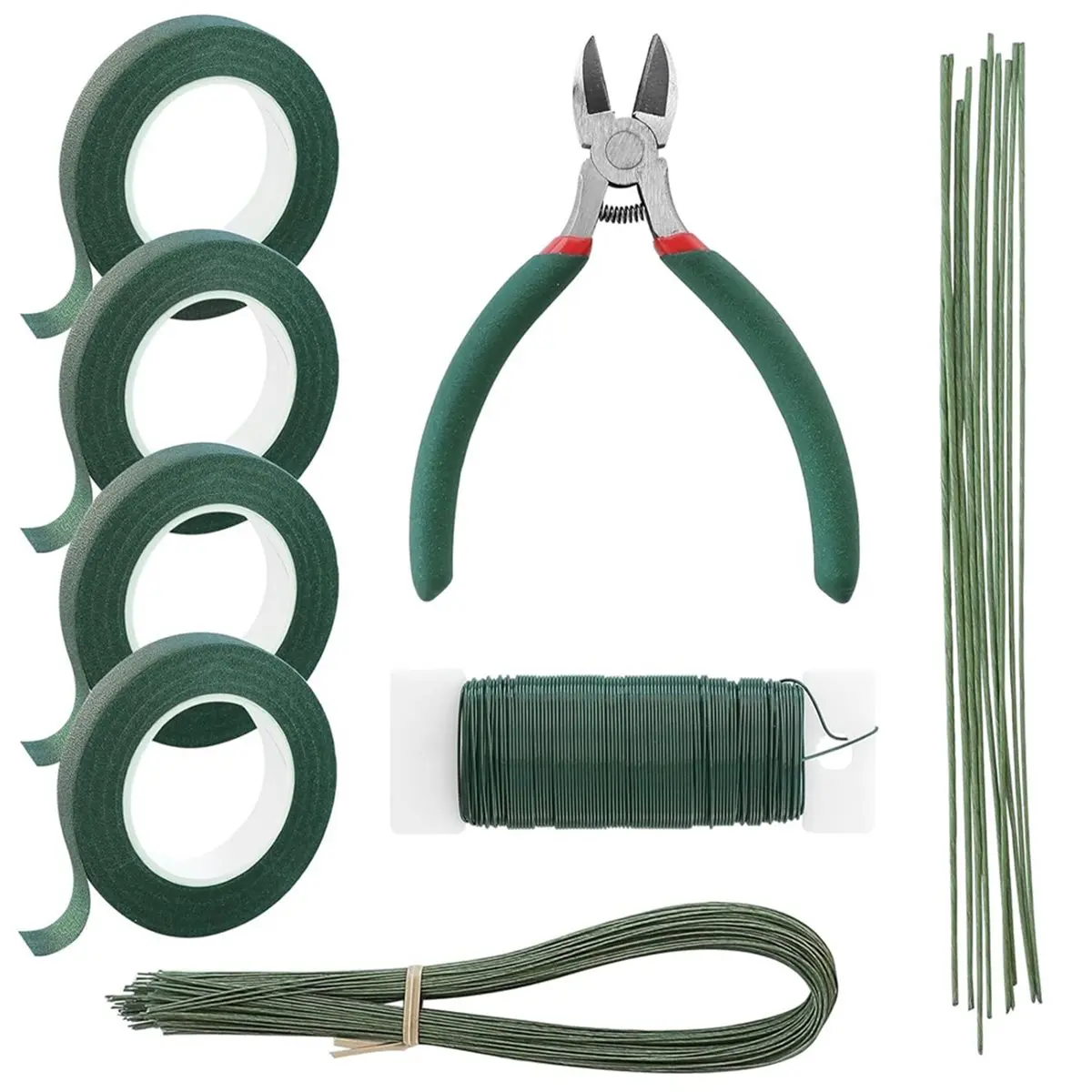 Promotional-1 Set DIY Artificial Flower Tool, Floral Tool Set, with Bouquet Tape, Pliers, Paper Bag, Iron Wire Baking Paint Line