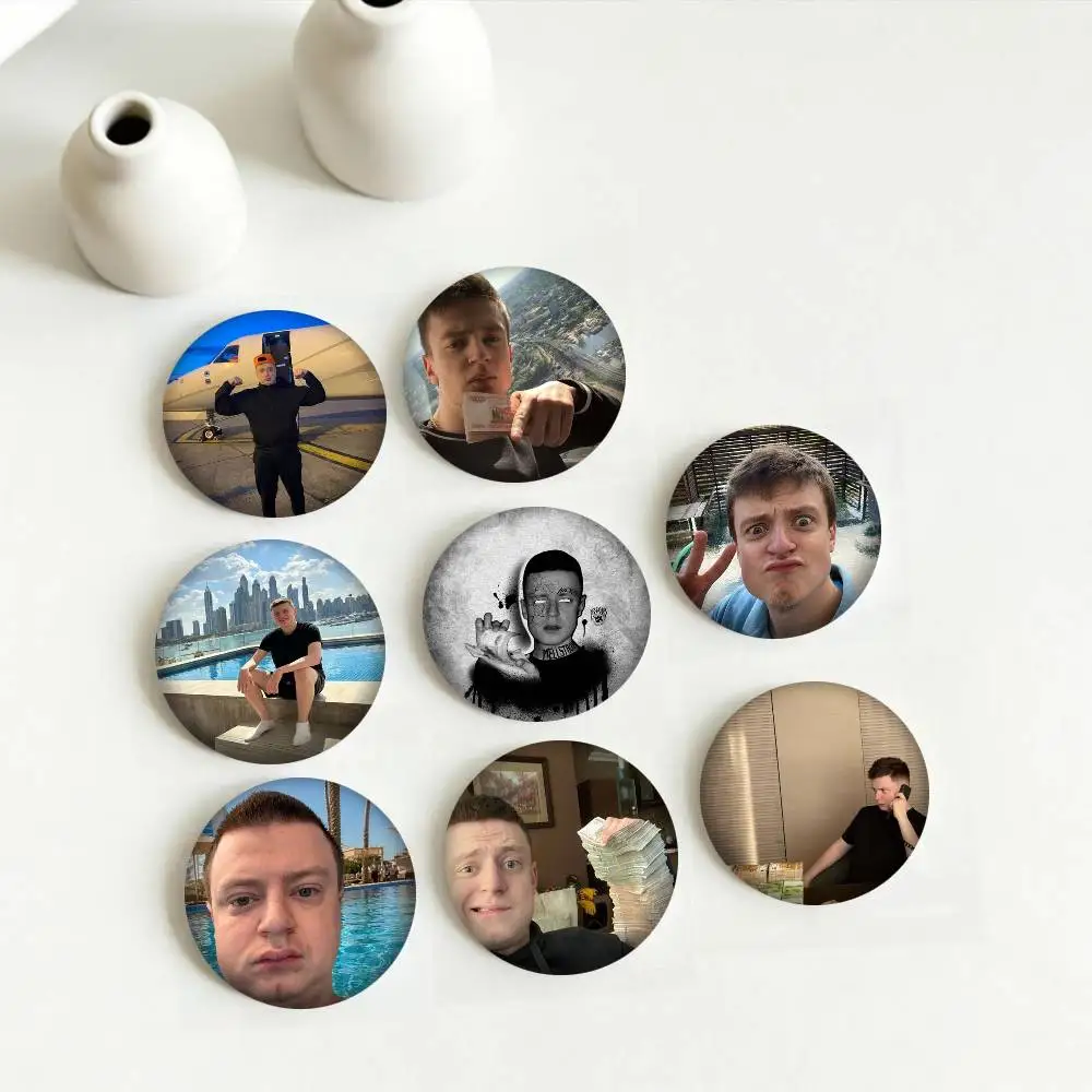 I-Influencer M-Mellstroy 25mm 32mm 44mm 58mm 75mm Brooches Badges Pins for Accessories Gift