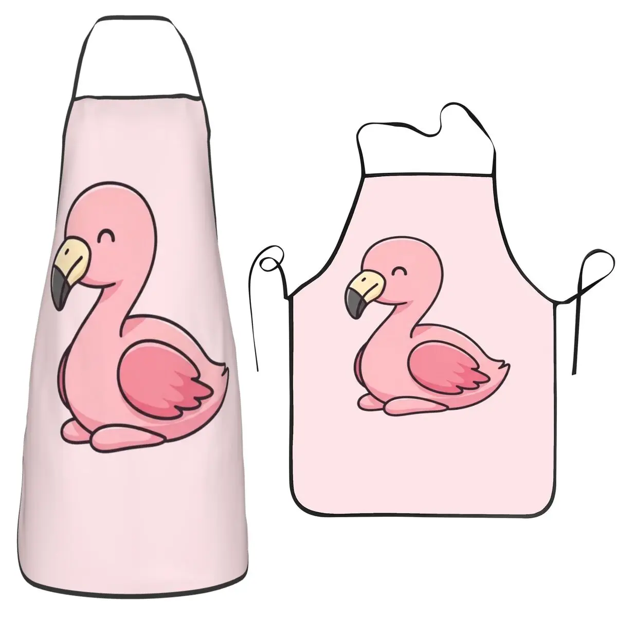 Delantal de Cocina con Diseño de Flamenco Kawaii, Color Rosa Pastel, sin Mangas, para Mujeres y Hombres
