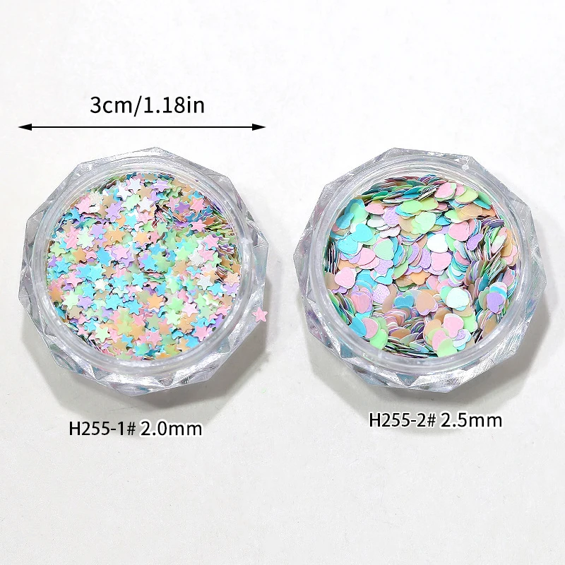 1 pot Mini mixte scintillant amour étoile feuille flocons ongles paillettes Nail Art décoration manucure conseils breloques pour femmes filles bricolage