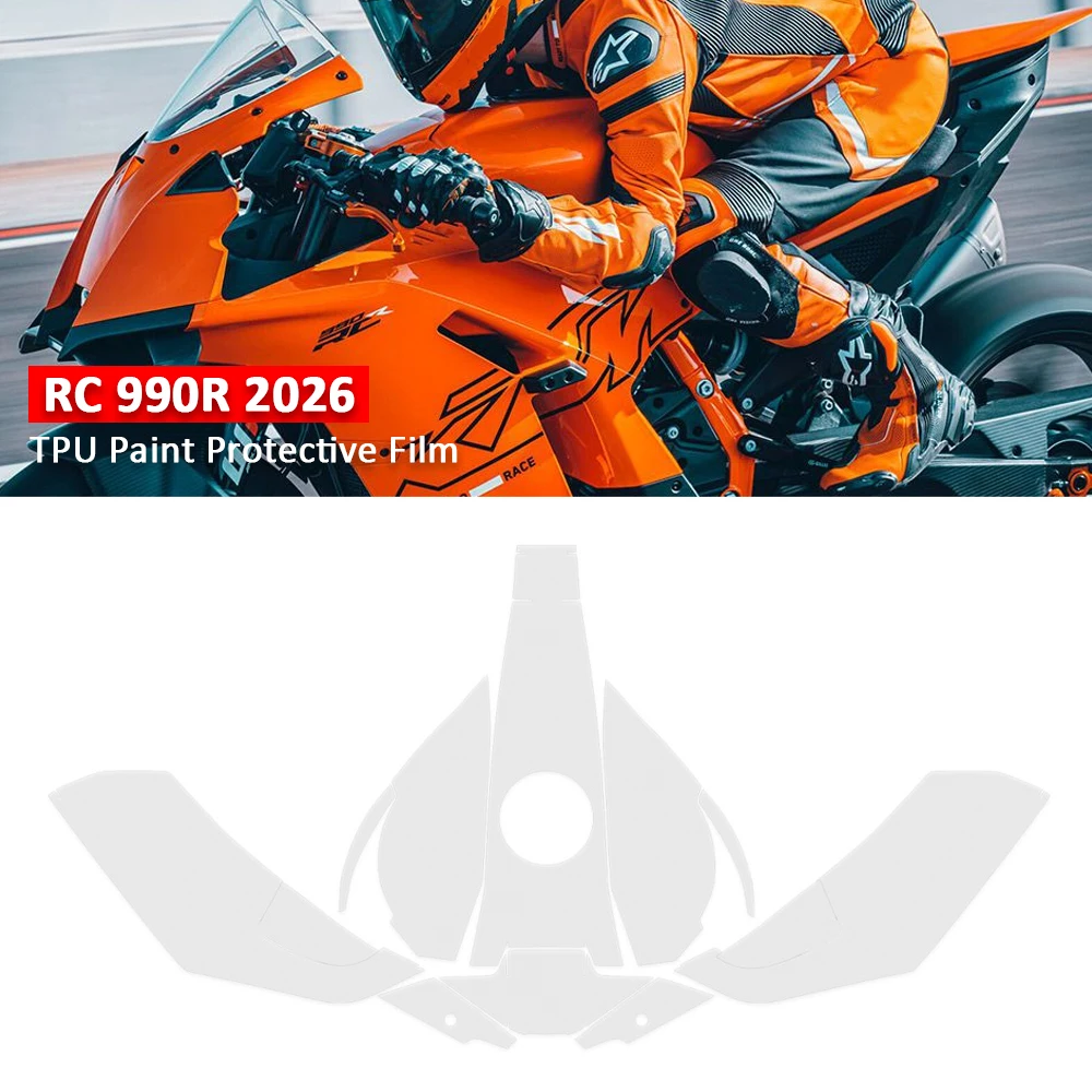 TPU Fuel Tank Transparent Protective Fairing Anti-scratch Film RC990R Motorcycle PPF For KTM RC 990R 2026 Paint Protective Film