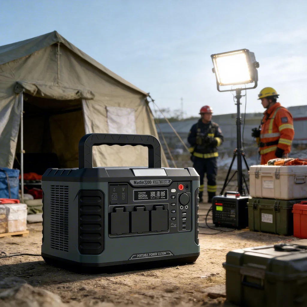 5000W Lightweight Portable Solar Generator Remote Control Flashlight Car Outdoor Emergency Power Source
