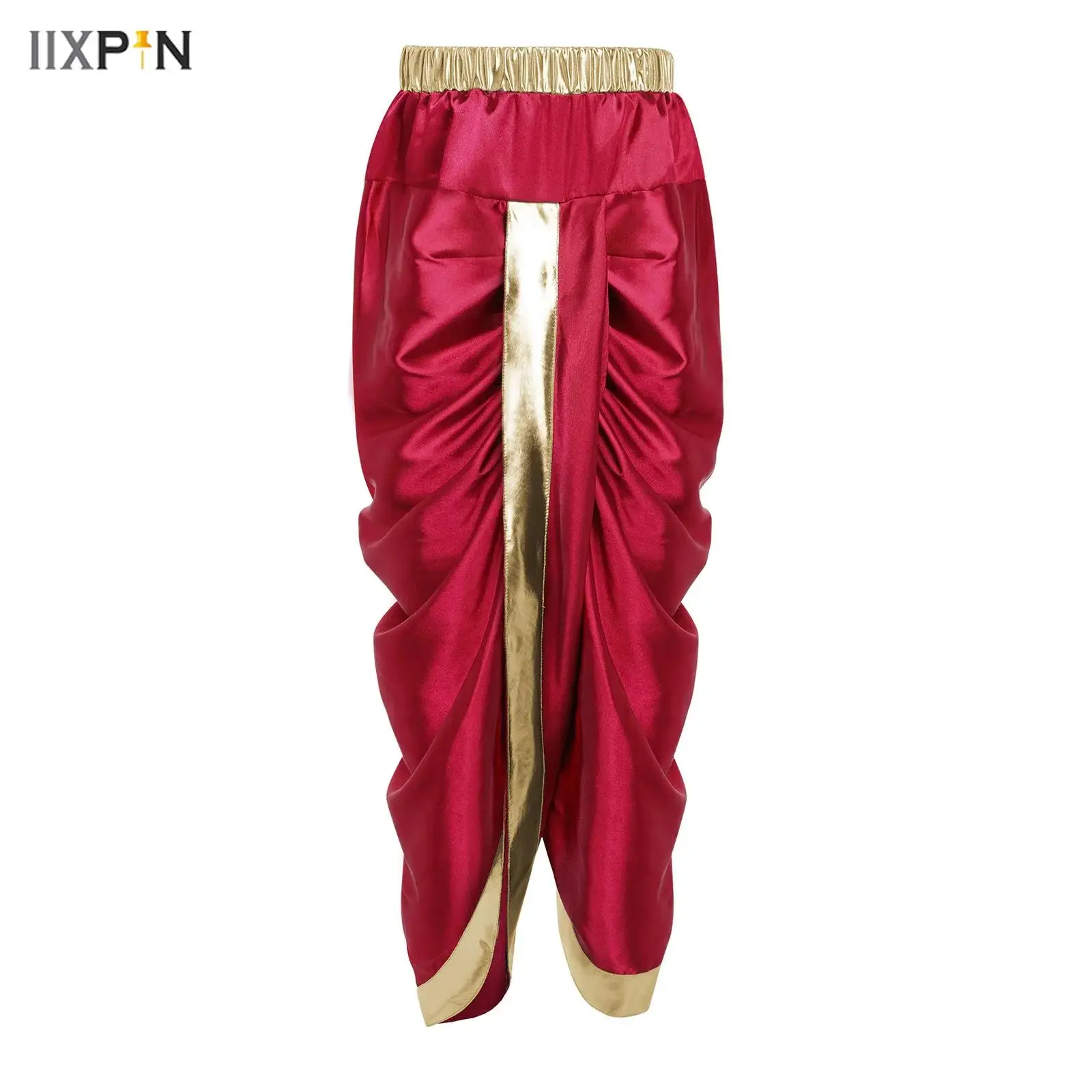 

Boys Arabian Prince Pants Halloween Princess Cosplay Costume Satin Wide-Leg Bloomers Belly Dance Stage Performance Girls