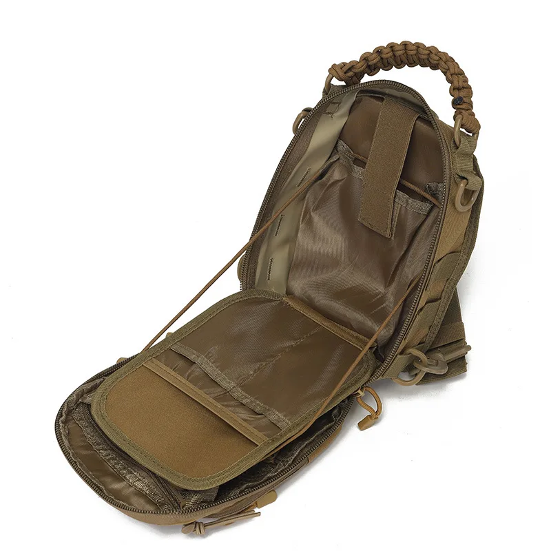 Bolsa de pecho deportiva de camuflaje portátil para exteriores, Diagonal de un solo hombro morral, punzonado láser para montar y pequeño