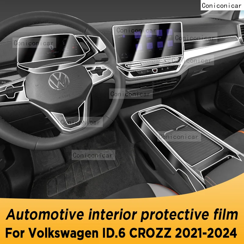 For Volkswagen ID.6 CROZZ 2021-2024 ID6 Gearbox Panel Navigation Automotive Interior Screen TPU Protective Film Anti-Scratch