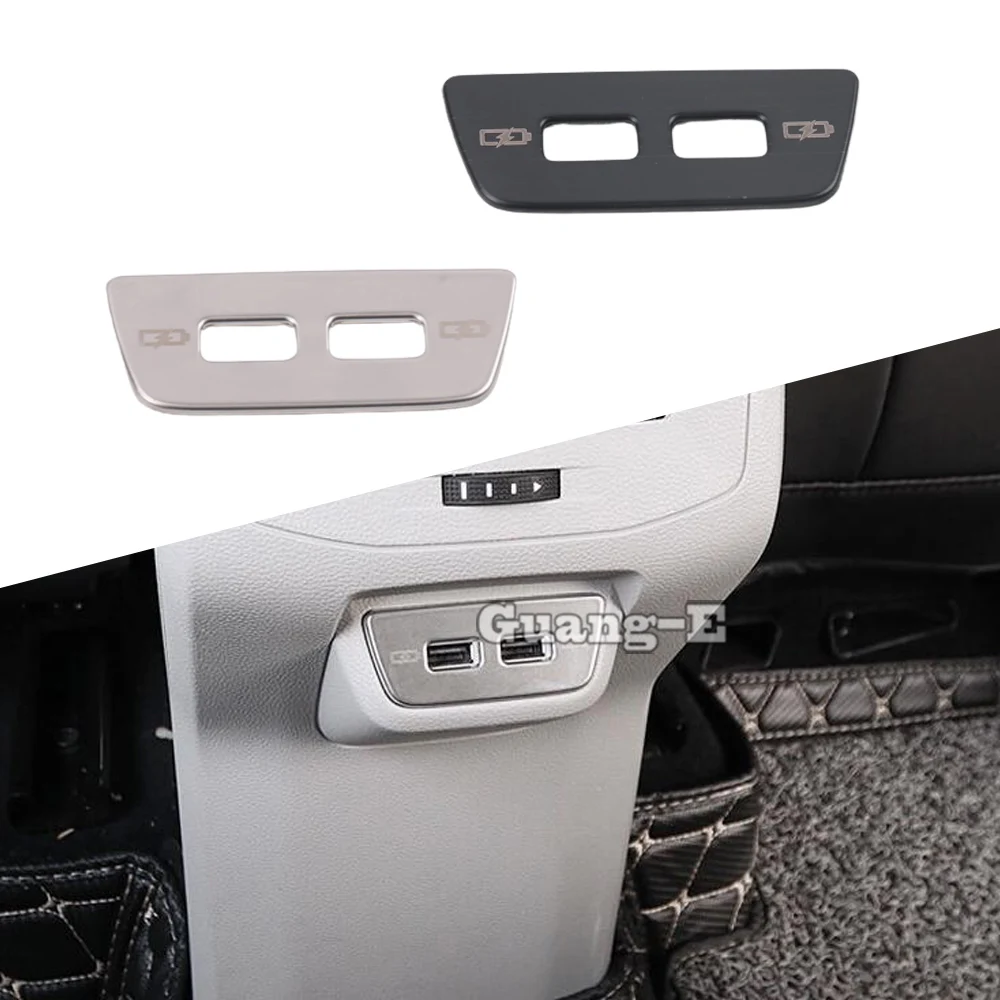 For Volkswagen VW T-cross Tcross 2019 2020 2021 2022 2023 Stainless USB Box Rear Back Cigarette Lighter Stick Sequins Smoke Trim