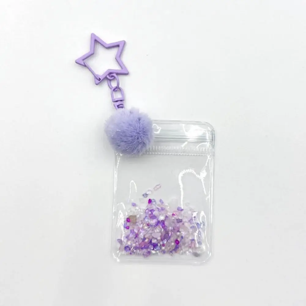 Portable Multifunctional Bag Key Chains Wool ball Clear Clear Protective Bag Bag Pendant Organizer Doll Keychain Bags