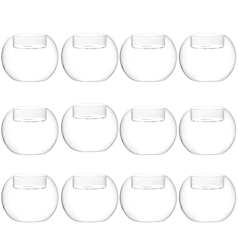 

Classic Clear Glass Tea Light Candle Holders Bulk Fit Tiny Bud Wedding Candle Centerpieces DIY Crafting