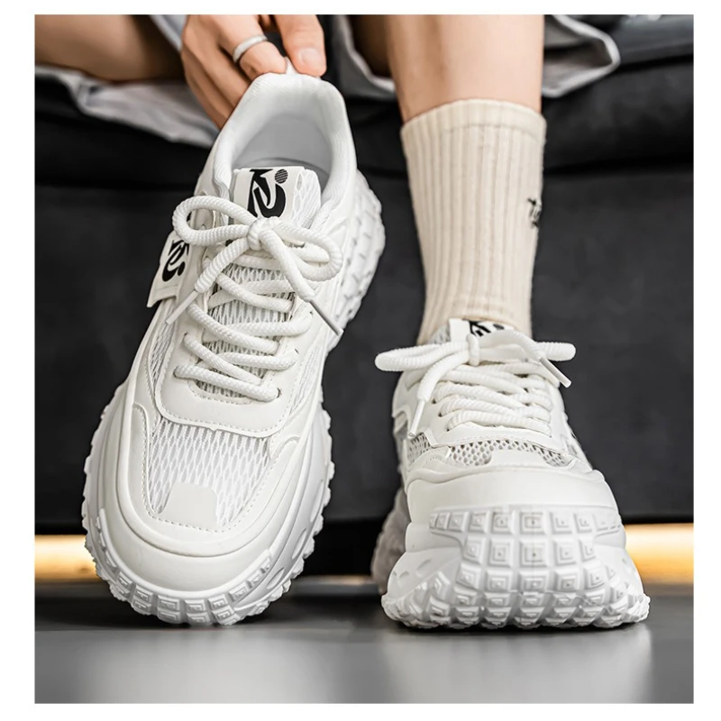 

Новые летние уличные мужские повседневные кроссовки для мужчин, спортивные дышащие мужские лоферы на толстой подошве, популярная модель мужских кроссовок