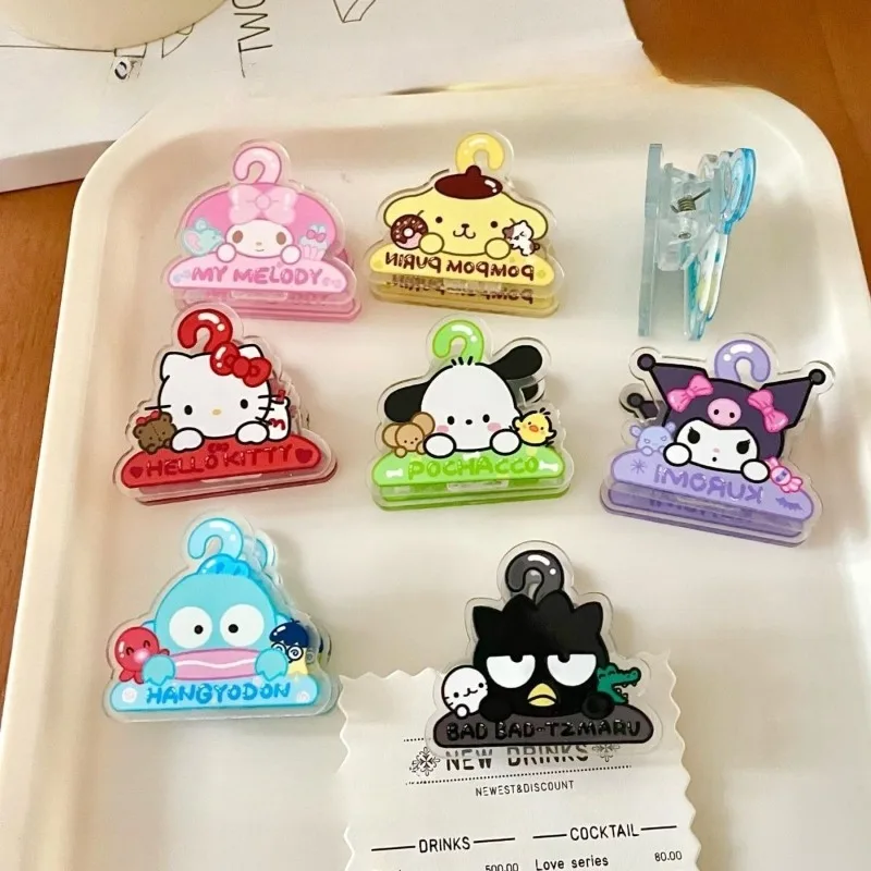 Clip Acrílico de Kuromi, Adorable Portapapeles de Alta Calidad, Pinza para Pruebas, Accesorio Kawaii para Escritorio, Papelería Estética para Niñas