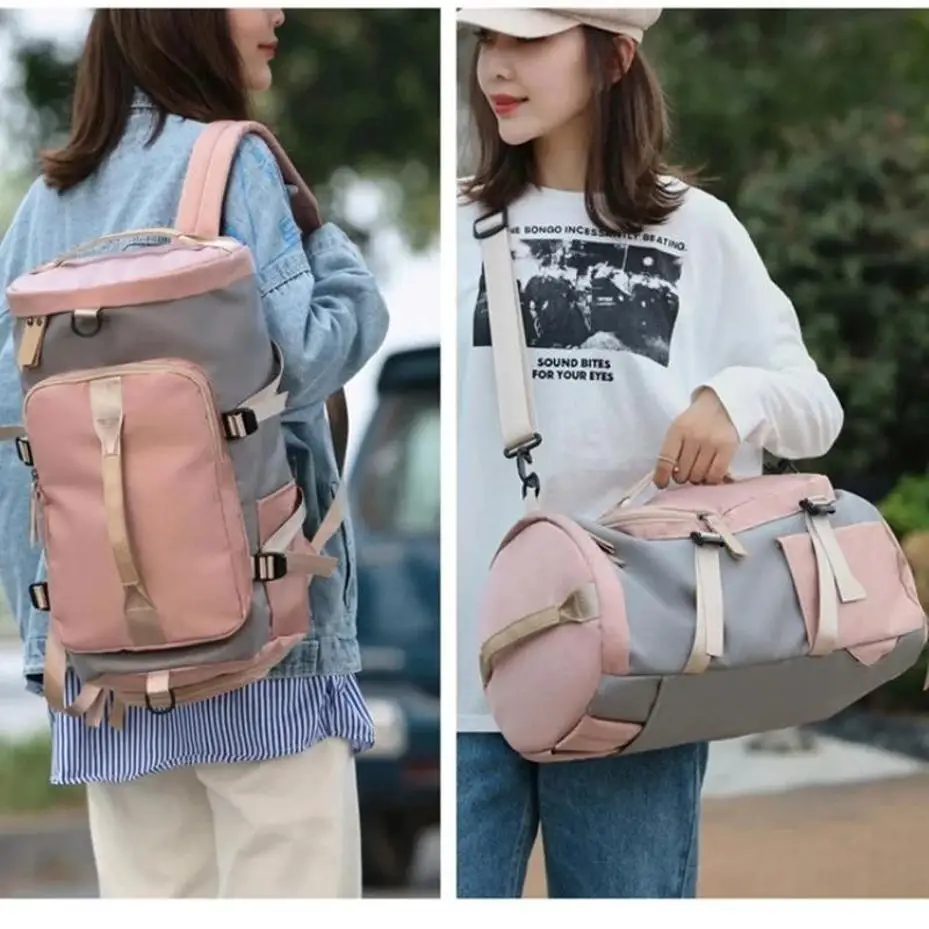 1 Pcs Travel Bag Large Capacity Multifunctional Portable Backpack Round Bucket Single Shoulder Backpack Sports Yoga Bag