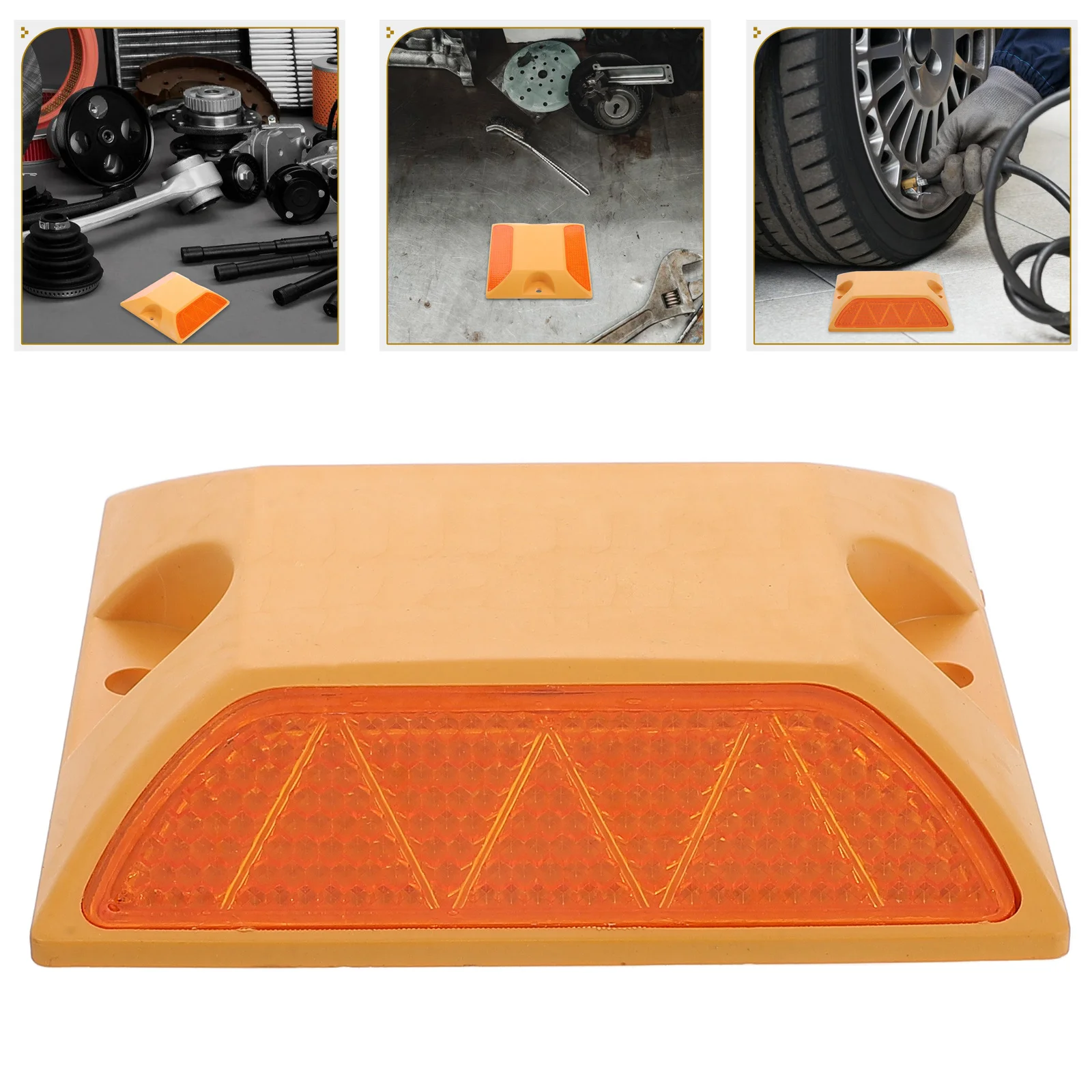 

2Pcs Slow Down Road Markers Reflective Dual-Sided Plastic Signs High Visibility Night Safety Pavement Reflectors Driveway Street