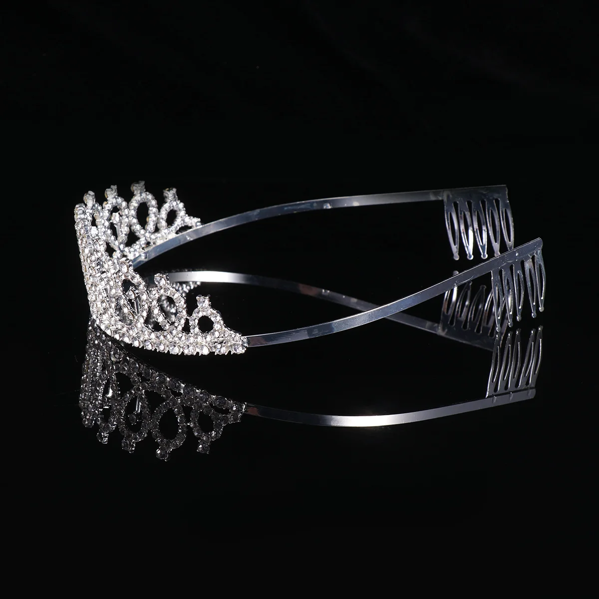 

1Pcs Rhinestone Birthday Crown Alloy Number Tiara Insertion Comb Design Stable Wear Party Engagement Glamorous Shine Star Gift