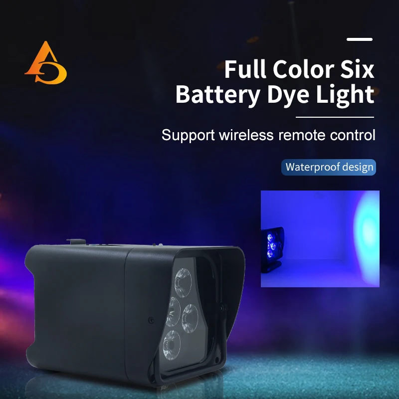 6x18w Battery Light RGBWAUV Wireless Par Light Remote Control Wifi Control Stage Light Wedding Ambient Light