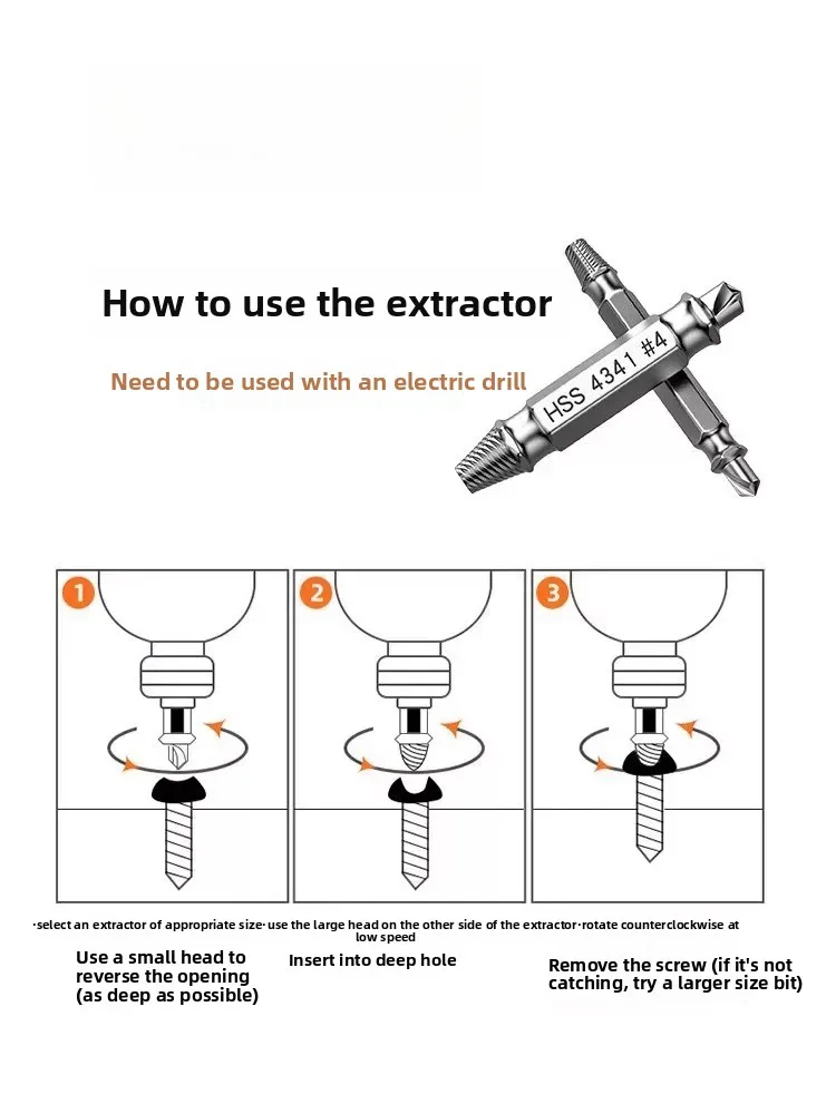 Wire Break Removal Tool Screw Broken End Rusted and Slipped Thread Thread Extraction Tool