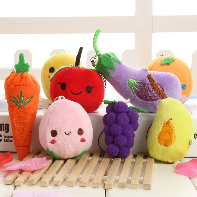 

6-13cm Simulation Fruit Plush Toy Cute Vegetable Fruit Children Enlightenment Cognitive Teaching Small Doll Birthday Gift