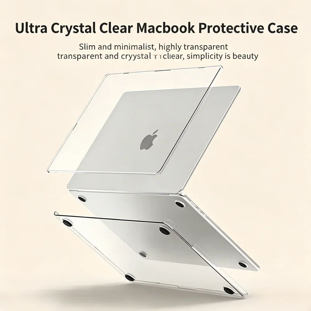 Anti-Scratch lightweight MacBook Pro M1M2M3M4M5 Protective Case/Laptop Cover,for MacBook Pro 16.2 Inch,frosted Clear/Black