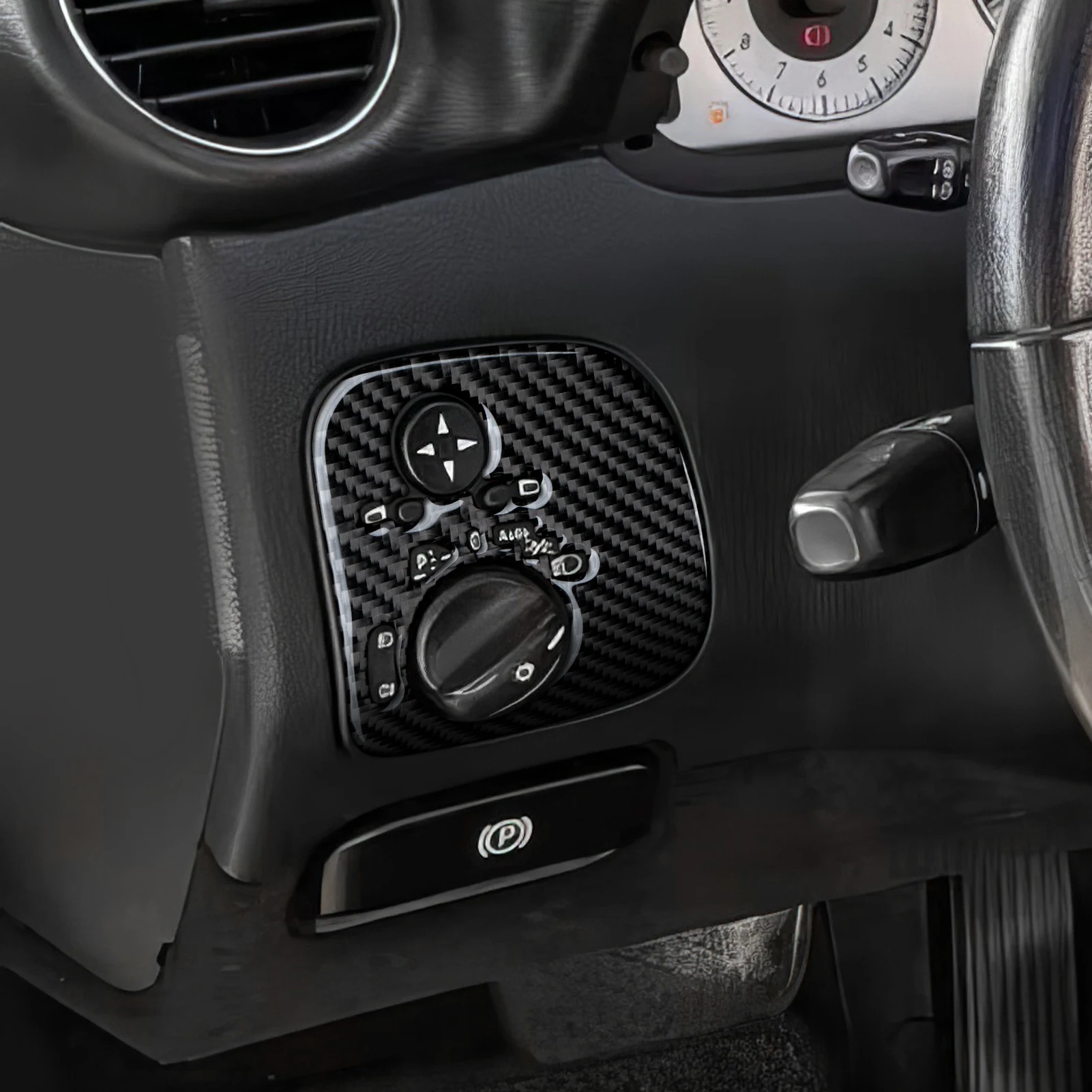 Kohlefaser-Innenaufkleber. Auto-Mittelkonsole Schalthebel-Verkleidung Für Mercedes Benz CLK A209 C209 (2002-2010) Zubehör. – Detail 14