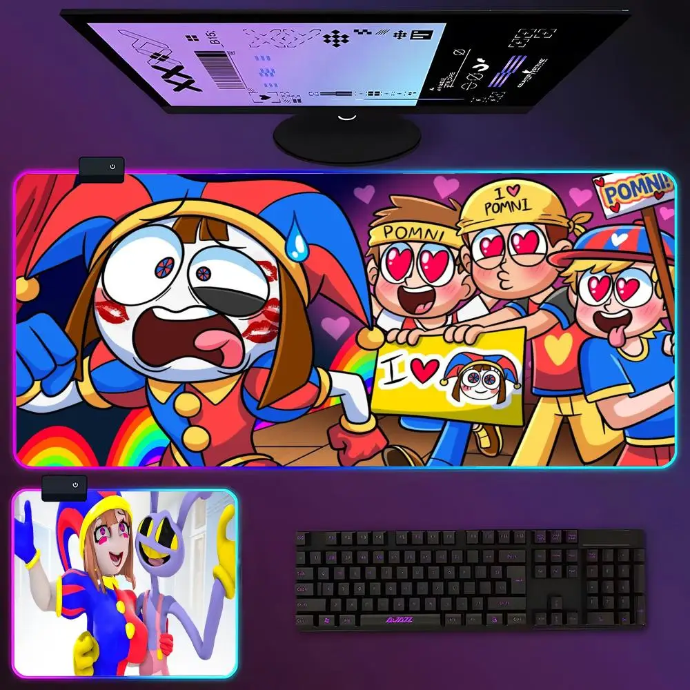 The Amazing Digital Circus Mouse Pad RGB Luminous 700X400mm Large Table Pad Encrypted Anti Skid Super Large Mouse Pad